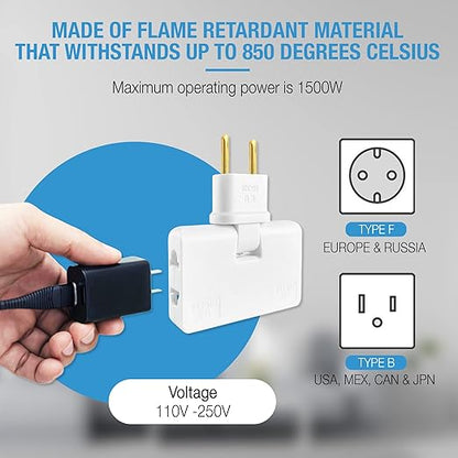 Flat wall socket rotating 180º